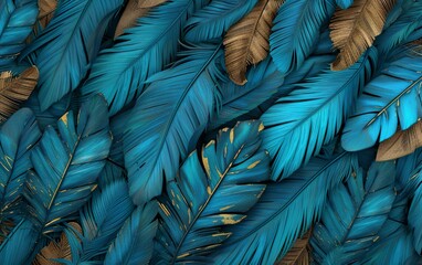 blue and yellow feathers