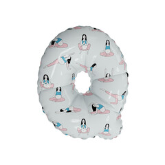 3D simplistic letter pattern helium balloon letter Q