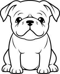 Bulldog face clipart design illustration