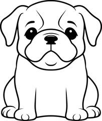 Bulldog face clipart design illustration
