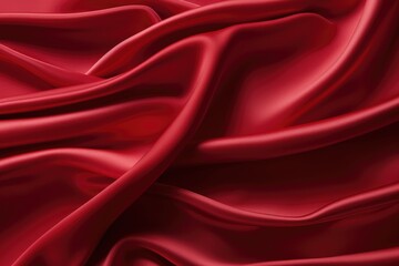 Fototapeta premium This photo depicts a close-up view of a vivid red fabric, showcasing its texture and color.