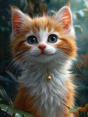 Rare and exotic pet beauty showcased in minimal 3D cartoon portraits, with abstract, colorful backdrops emphasizing their charm