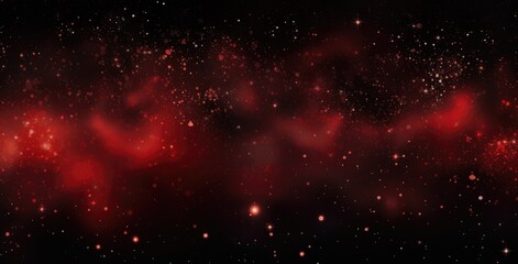 An image showcasing a vast expanse of space, featuring a striking combination of red and black hues, and filled with numerous shining stars. - obrazy, fototapety, plakaty