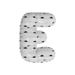 3D simplistic cat pattern helium balloon letter E