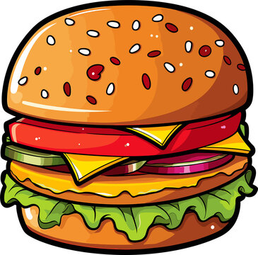 recommend clip art: Burger clipart design illustration