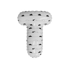 3D simplistic cat pattern helium balloon letter T
