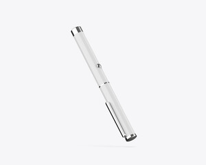 Blank laser pointer pen ready for your design and branding mockup template isolated on white background, 3d illustration.