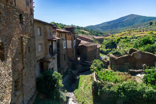 View of the town of Robledillo de Gata. Caceres, Extremadura, Spain.