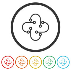 Modern medical clinic icon. Set icons in color circle buttons