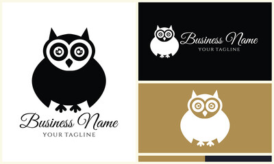 silhouette vector owl logo template