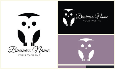 silhouette vector owl logo template