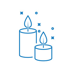 Aroma candles line  icon vector. Linear symbols on a white background.