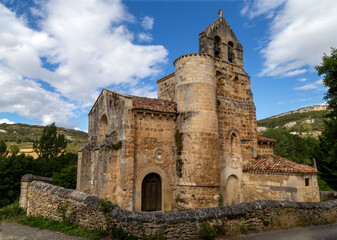 Fototapeta na wymiar Romanesque church of San Salvador de Escaño (11th century). Burgos, Castile and Leon, Spain.