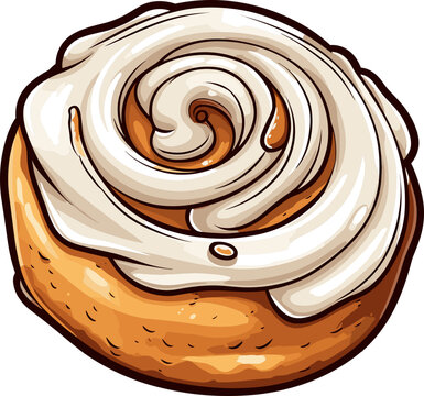 recommend clip art: Cinnamon roll bun clipart design illustration
