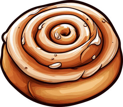 recommend clip art: Cinnamon roll bun clipart design illustration