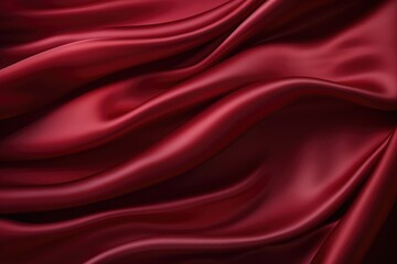Obraz premium This photo captures a detailed close-up of a vibrant red satin fabric, showcasing its smooth texture and rich color.