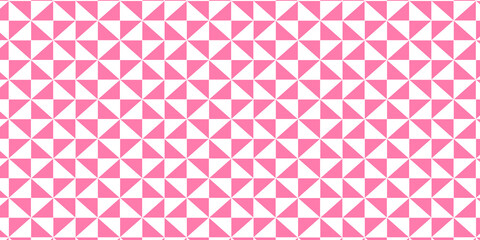 Seamless Triangle Mosaic: Geometric Wallpaper in Pink and white retro Style