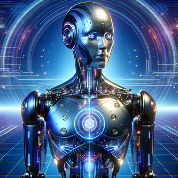Robot Cyborg 3d render innovation technology robotisation