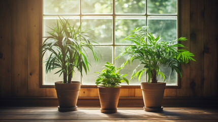 Three potted plants