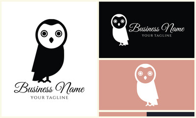 silhouette vector owl logo template