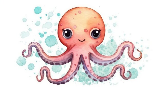 octopus cartoon character on a white background