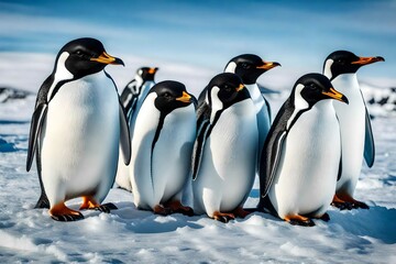Obraz premium penguins in polar regions