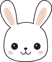 Bunny head clipart design illustration