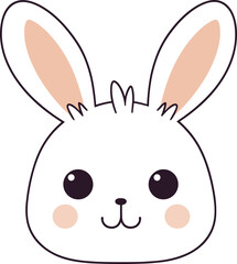 Bunny head clipart design illustration