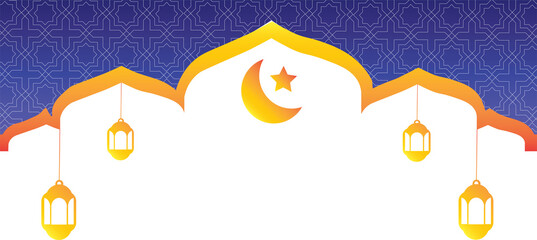 Arabic Ornamental Patterned Background of Islamic Mosque, Design Greeting Card for Ramadan Kareem