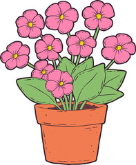 Flower in pot clipart design illustration