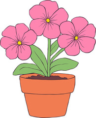 Flower in pot clipart design illustration