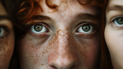 Fototapeta premium Close view of teenager's eyes full of wonder.