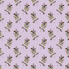 Seamless watercolor floral pattern. Hand-drawn illustration