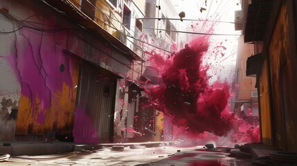 introduce splatter effects around the impact zones to convey the energy of splash.