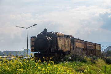 old steam locomotive as a monument in Northern Cyprus 2