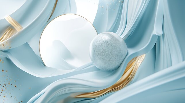 Abstract blue background in 3D style with sphere
