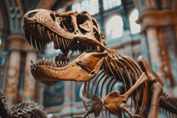 dinosaur skeleton in the museum