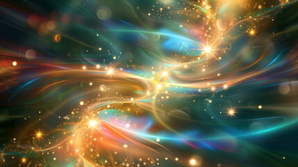 Fototapeta premium Cosmic swirl of light with glittering stars.