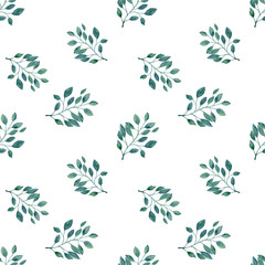 Fototapeta premium Seamless watercolor floral pattern. Hand-drawn illustration