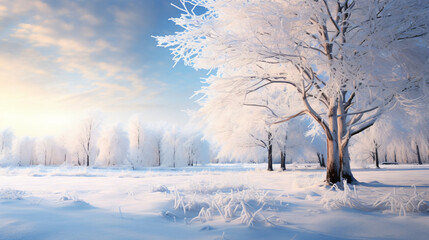 Obraz na płótnie Canvas White wood covered with frost