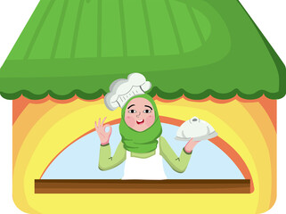 market with wooden stalls