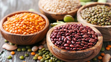 legumes, lentils and beans - organic food wallpaper background