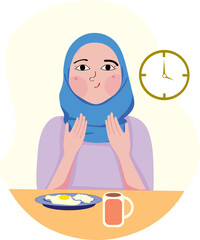 Muslim praying before Suhoor