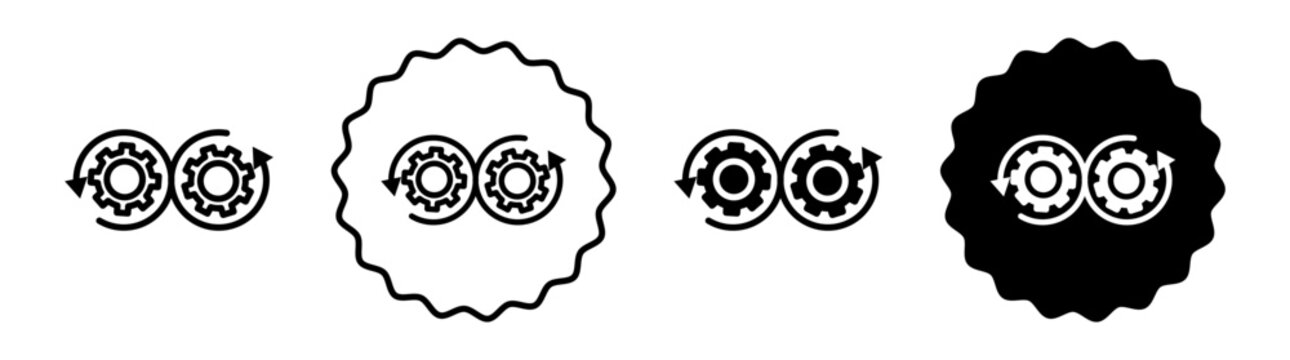 Dev ops set in black and white color. Dev ops simple flat icon vector