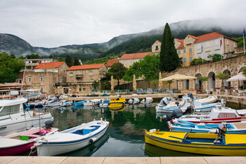 The waterfront harbour area in Bol town on Brac Island, Croatia