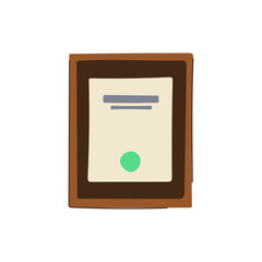 frame diploma cartoon vector illustration
