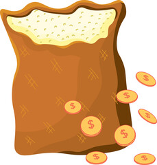 Vector illustration and concept of zakat fitrah in the holy month of Ramadan