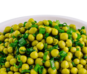 salad peas with green on bowl