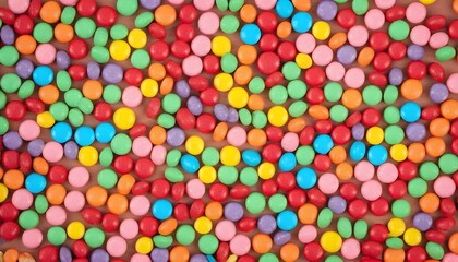 Multitude of colorful solid spheric candies