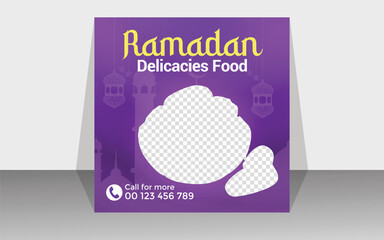 Ramadan online food sale social media post for promotion, ads, advertising, presentation on Instagram